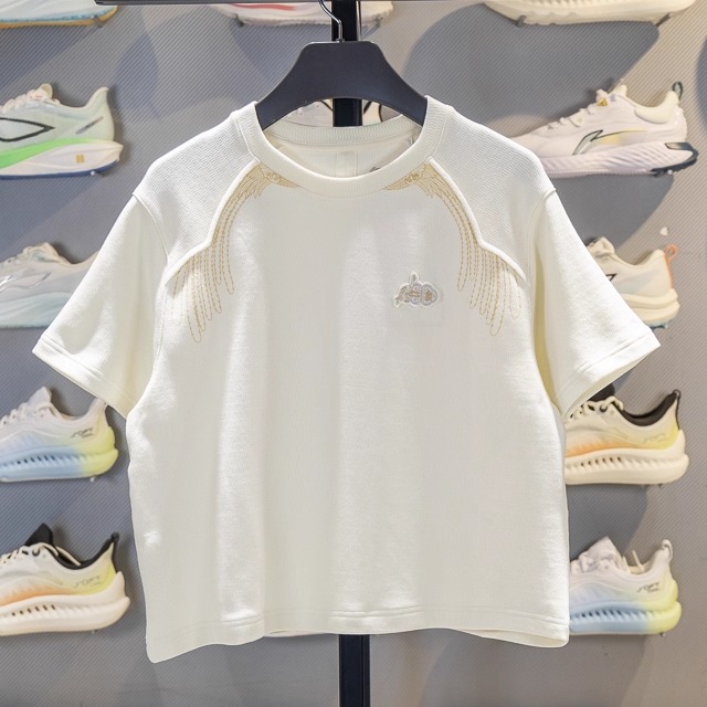 李宁短袖女子透气短袖文化衫