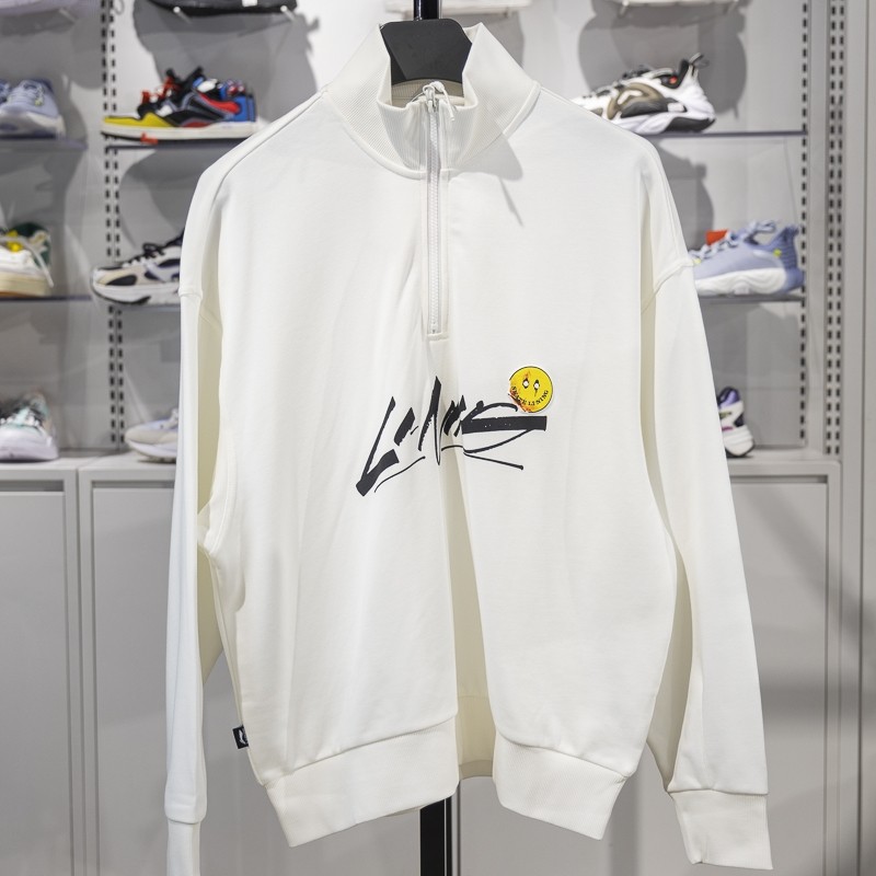 李宁男子立领宽松套头卫衣