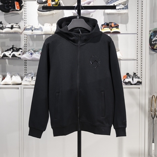 李宁开衫 运动潮流系列宽松休闲外套AWDT755 连帽卫衣男子2023冬季