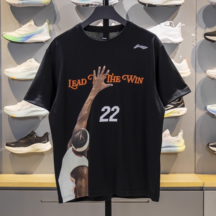 李宁短袖男子印花短袖T恤