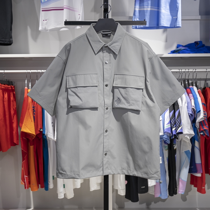 李宁短袖男子透气短袖衬衫