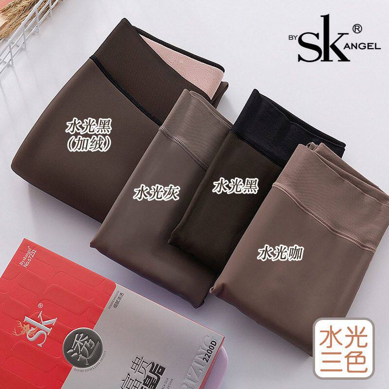 K7231薄绒200克黑丝透肤水光袜秋