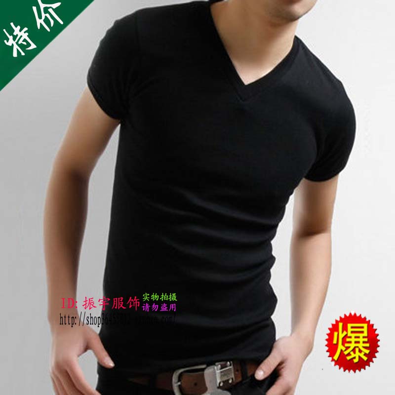 韩版潮红胸鸟紧身背心高弹力V领