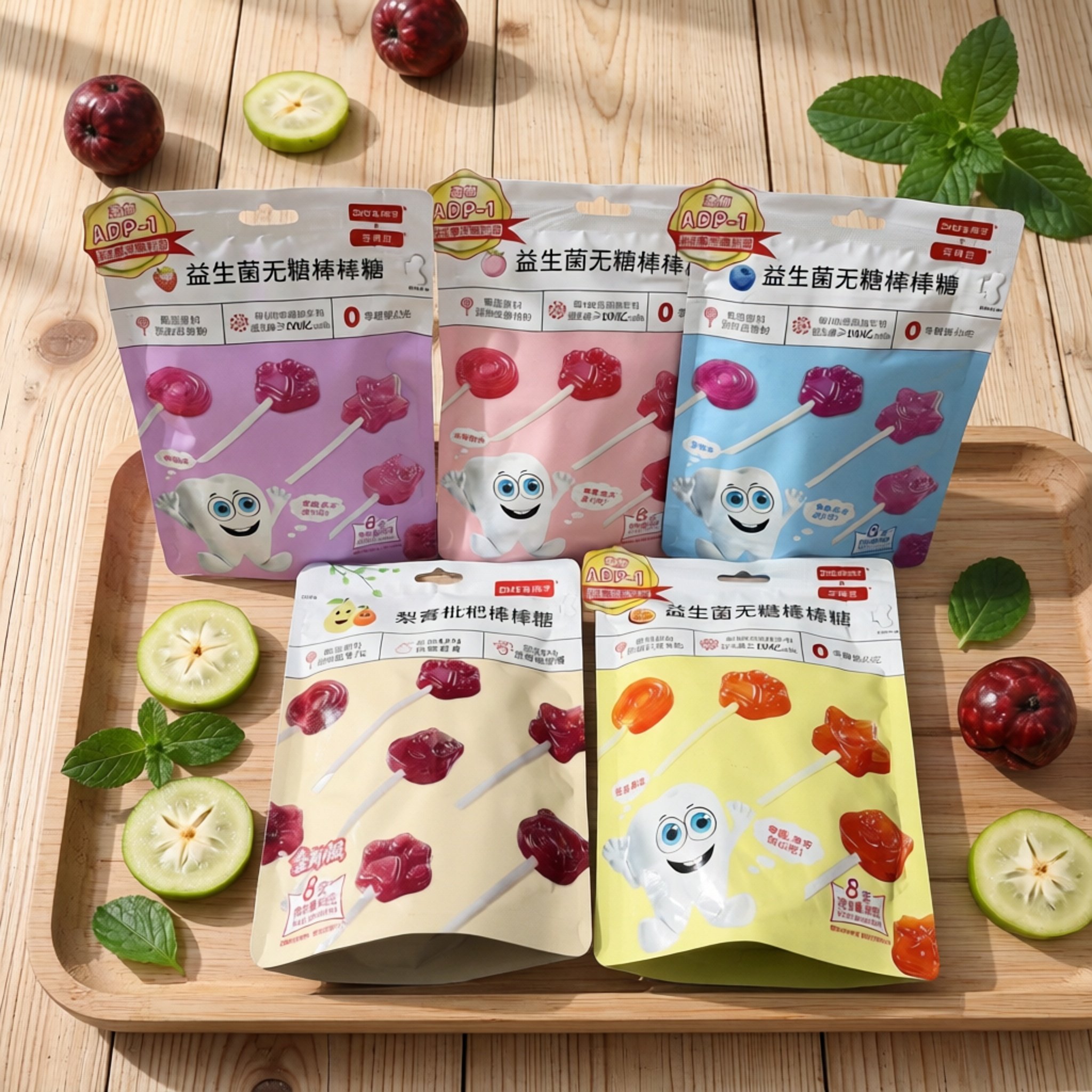 乖孩子益生菌无糖棒棒糖宝宝不上火水果创意卡通棒糖零食独立小包