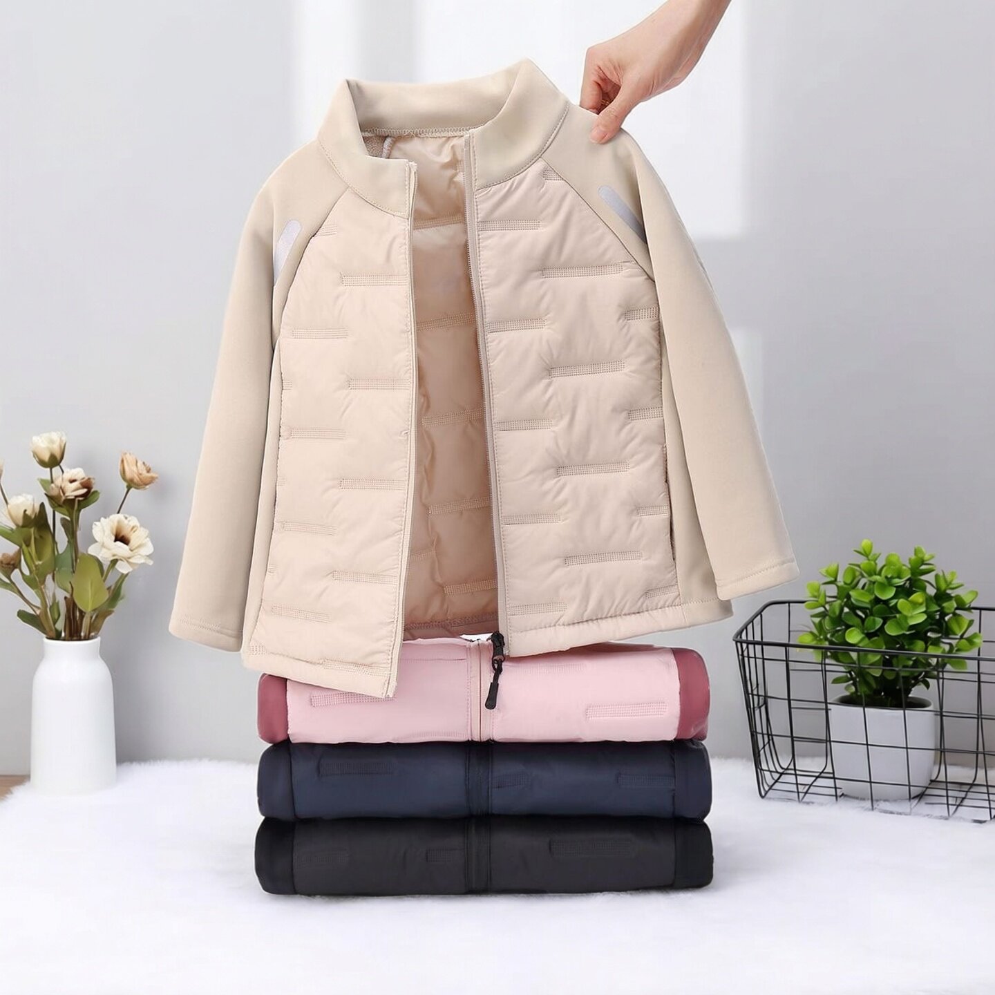 儿童二棉外套开春2026新款男女童羽绒棉轻薄棉服内搭上衣校服神器