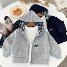 男童外套2025新款今年流行爆款早秋韩版儿童秋装连帽拉链开衫卫衣