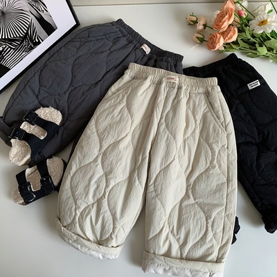 秋冬儿童二棉裤外穿防风直筒宽松