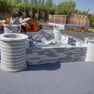 砖构建构大师1700灰岩城堡积木幼儿园儿童eva巨型砖瓦拼插积木