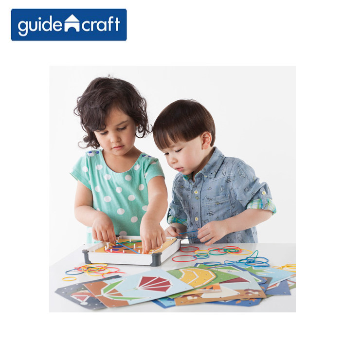 皮筋创意几何板4件 Guidecraft 幼儿园数学科学教具儿童益智玩具