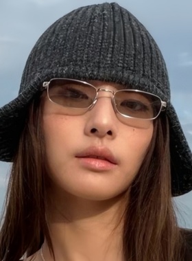 墨镜小方框小脸茶色高级感金属女