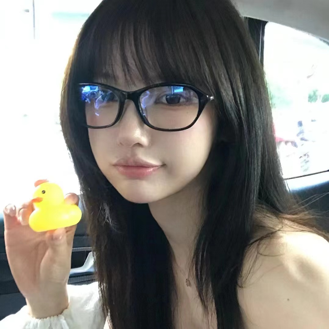 韩版复古猫眼椭圆黑框眼镜素颜