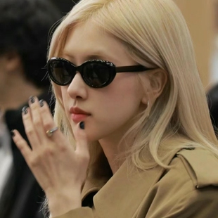 Rose朴彩英同款墨镜女潮椭圆猫眼欧美风偏光高级感防紫外线太阳镜