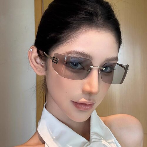 墨镜无框曲面屏高级感防紫外线女