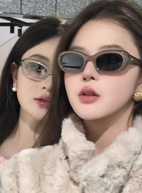 gm墨镜女潮高级感茶咖色椭圆猫眼