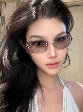 欧美风星星方形猫眼无框gm墨镜辣妹太阳镜街拍高级感2024新款女潮