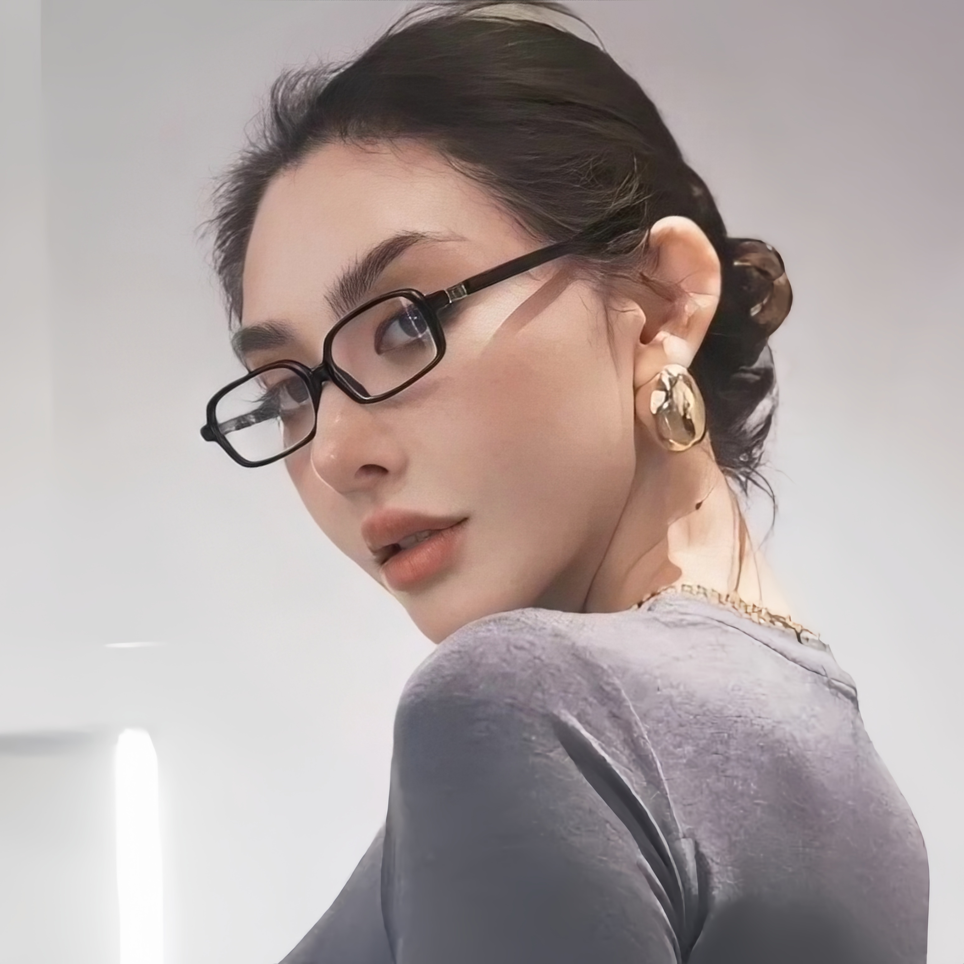 复古欧美风黑框小方框书呆子眼镜