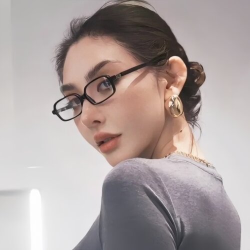 复古欧美风黑框小方框书呆子眼镜