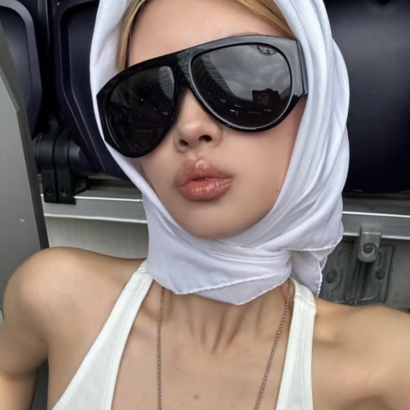 欧美辣妹超大框蛤蟆镜高级感墨镜