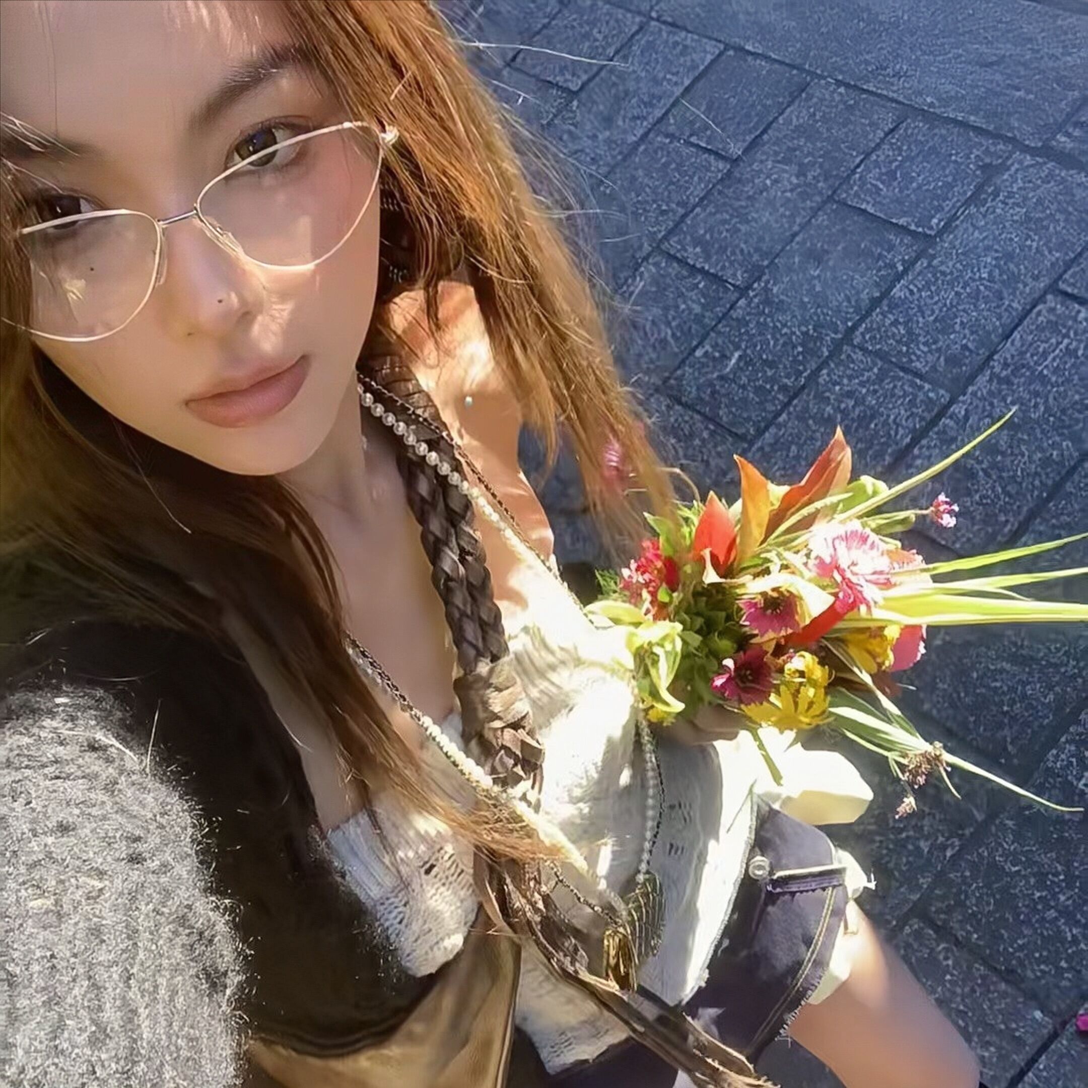 复古金丝细边无框三角猫型平面镜超轻美式辣妹近视眼镜猫眼小脸女