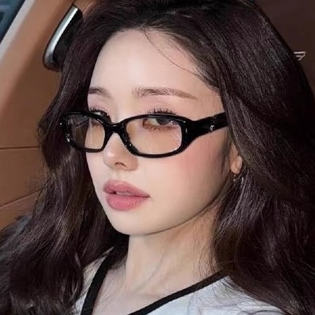 gm眼镜小方框猫眼黑框素颜平光镜