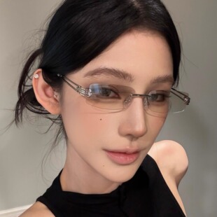 Jennie同款墨镜gm无框水银色Y2K亚裔辣妹风金属镂空太阳眼镜女潮