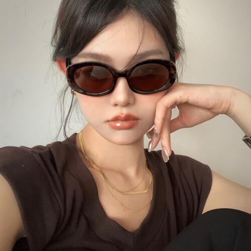 欧美椭圆形猫眼复古时髦大框女款