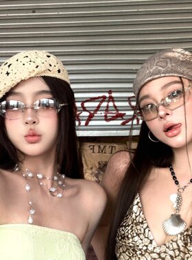 复古Y2K欧美千禧辣妹风水银猫眼