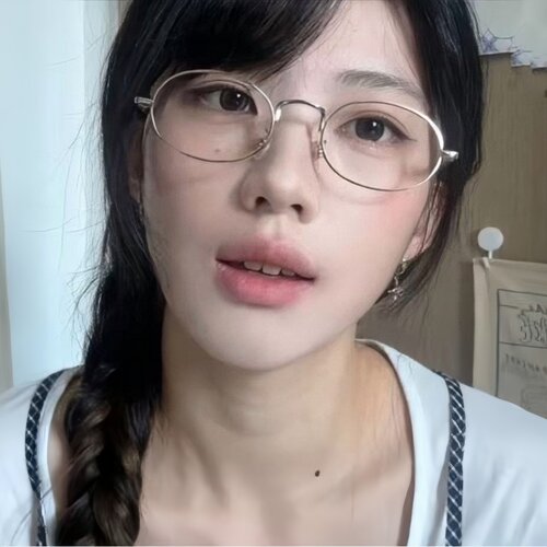 韩版复古椭圆金属银色高智感眼镜