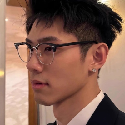 斯文半框眼镜男痞帅复古防蓝光