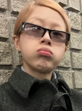 复古韩版半框小方框时髦猫眼墨镜