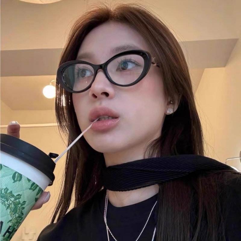 韩版复古猫眼黑框素颜神器眼镜