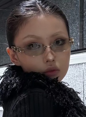 墨镜gm无边框多边形金属镂空女款
