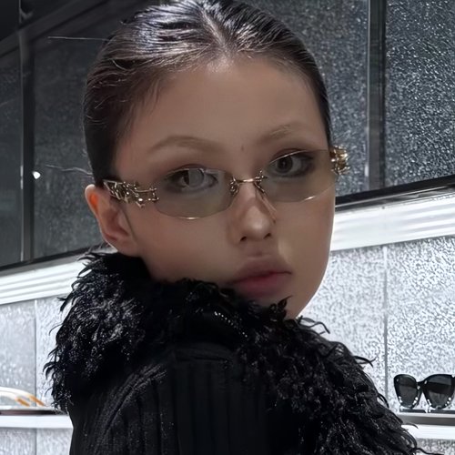 墨镜gm无边框多边形金属镂空女款
