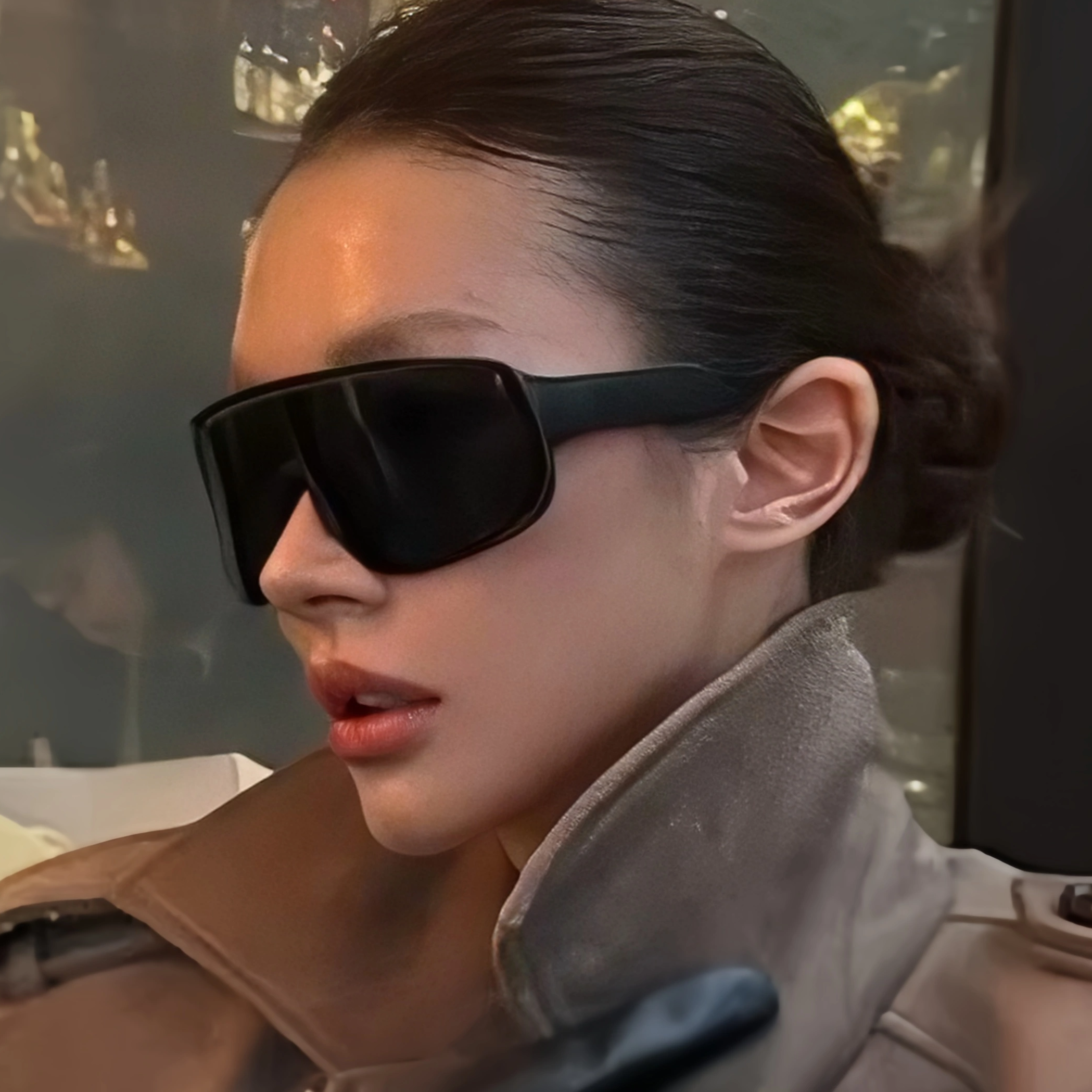 欧美风连体太阳眼镜防紫外线高级感街拍护目镜大框女登山骑行墨镜,ZIPPO/瑞士军刀/眼镜,太阳眼镜,淘宝优惠券,粉丝福利购,淘宝优惠卷