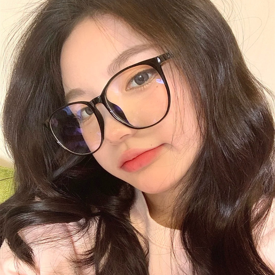 复古风超轻黑框圆脸显瘦平光镜架