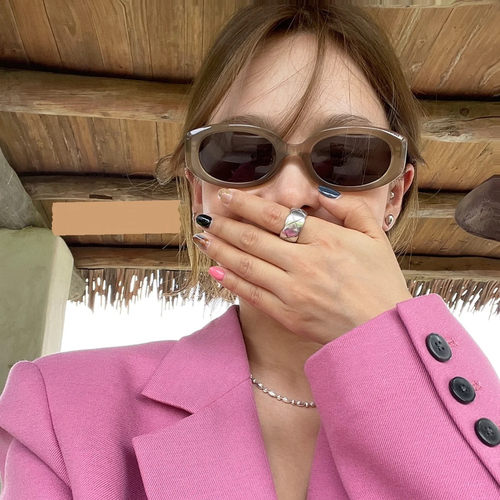 复古茶色韩系墨镜女高级感太阳镜