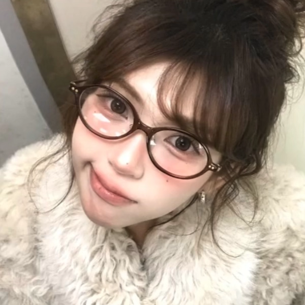 韩版椭圆书呆子茶色复古甜妹眼镜