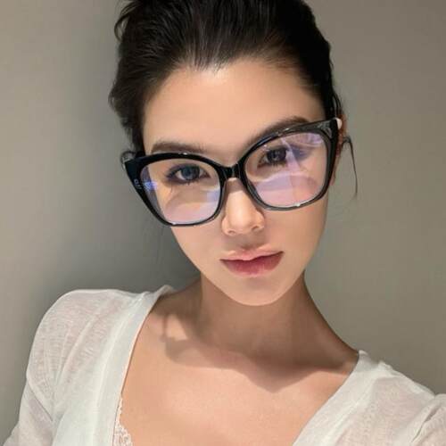 欧美大方框黑框素颜神器防蓝光平光眼镜珍珠镶嵌度数近视圆脸显瘦