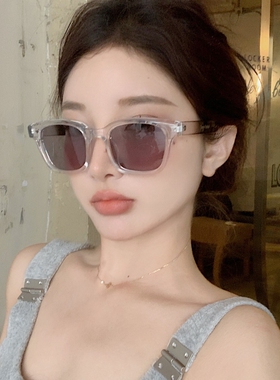 复古方形透明小脸gm墨镜女款防晒