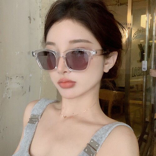 复古方形透明小脸gm墨镜女款防晒