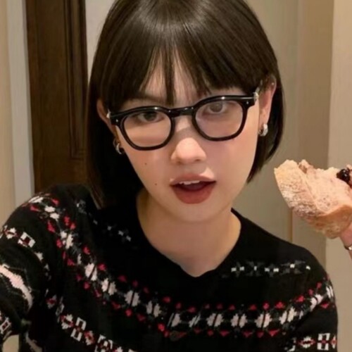 韩系gm黑框方形小脸小框素颜眼镜