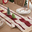 饰餐垫茶几盖巾布桌垫红色桌布 圣诞节餐桌装 新年喜庆桌旗美式 法式