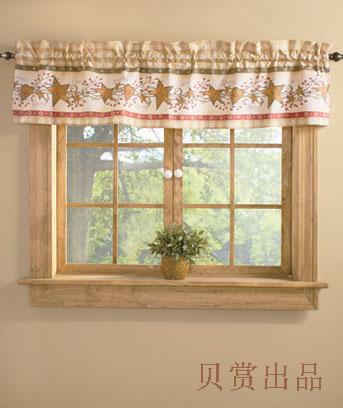 心星美式乡村咖啡帘外贸短防水帘
