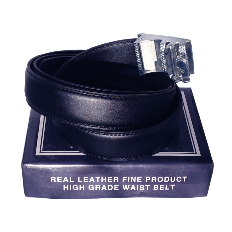 腰带包邮99内腰带皮带黑色牛皮自动扣战术腰带银白色头黑色头男士
