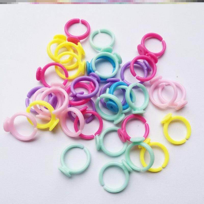 幼儿园手工课DIY小饰品配件多巴胺指环半成品奖品儿童戒指空托
