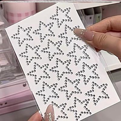 ins风妆容装扮高颜值水晶贴爱心水钻贴装饰贴化妆星星水钻贴纸