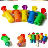 儿童黏土模具五件套幼教挤泥器压花器针筒艺术课面条机手工挤泥筒