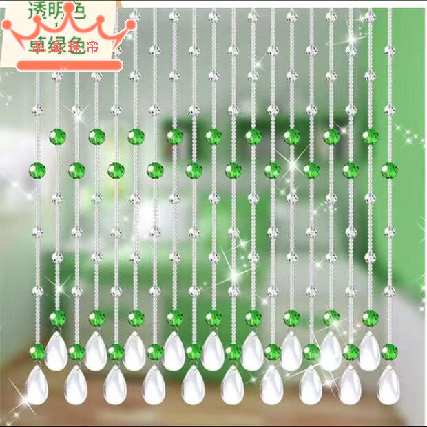 绿色水晶珠帘隔断客厅过道图片
