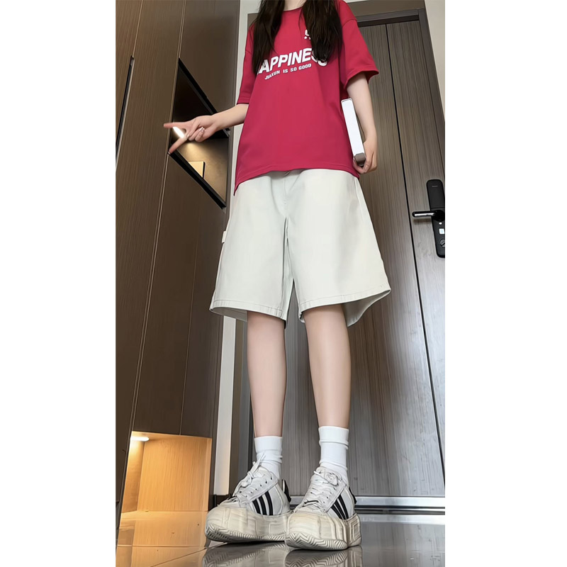 夏季新款美式高街工装短裤女潮流宽松直筒休闲五分裤D1080P45，男装牛仔裤，电商B203