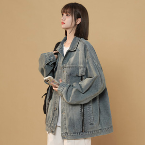 2025秋季新款渐变牛仔双拉链设计夹克女外套潮流 JK37 P95图片